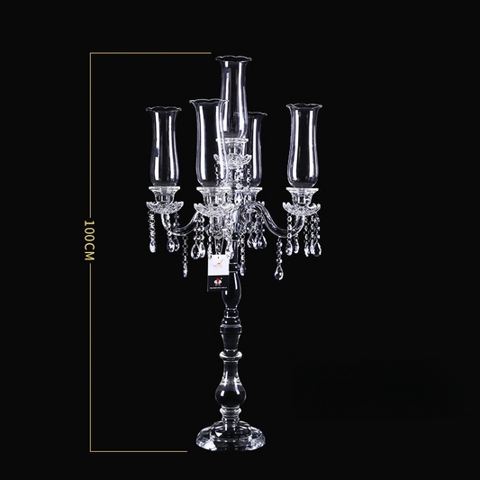Crystal Glass Candelabra Party Candle Holders
