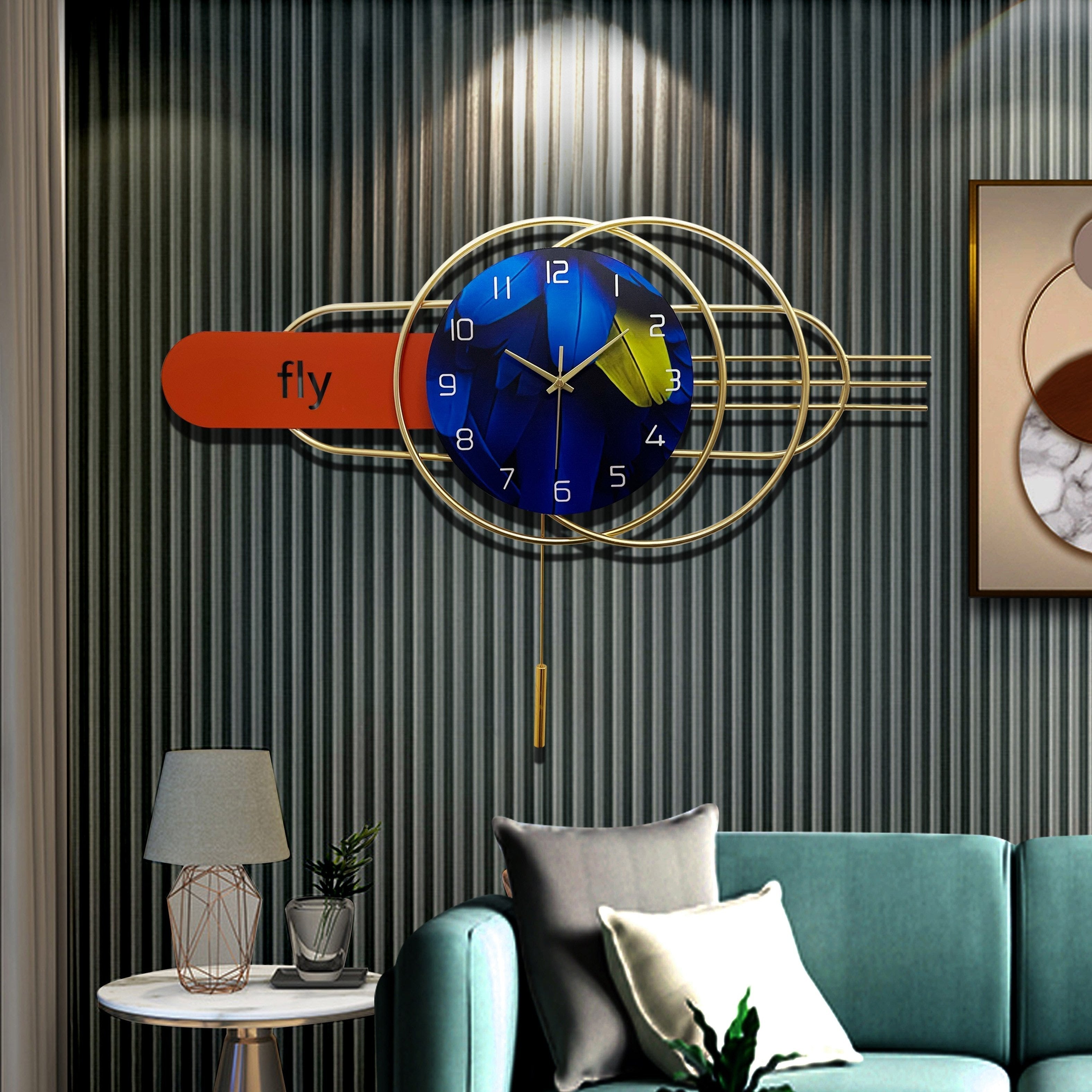 Horloge Murale Créative ENCOFT 70x70 Cm - Design Moderne Avec Diamants, Neuf