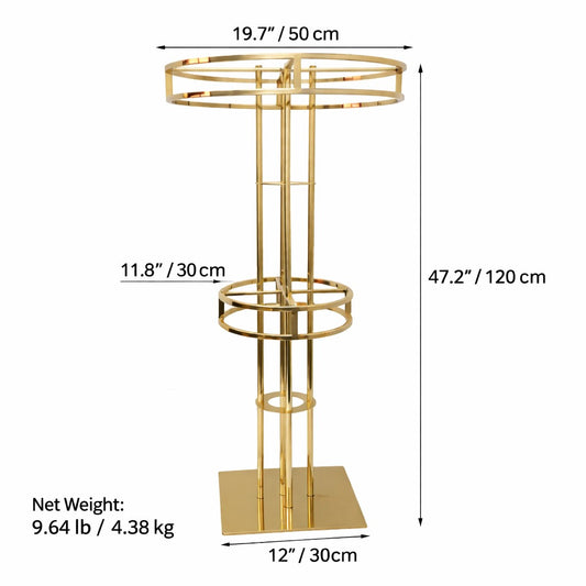 48" Round Gold Wedding Vases Centerpieces