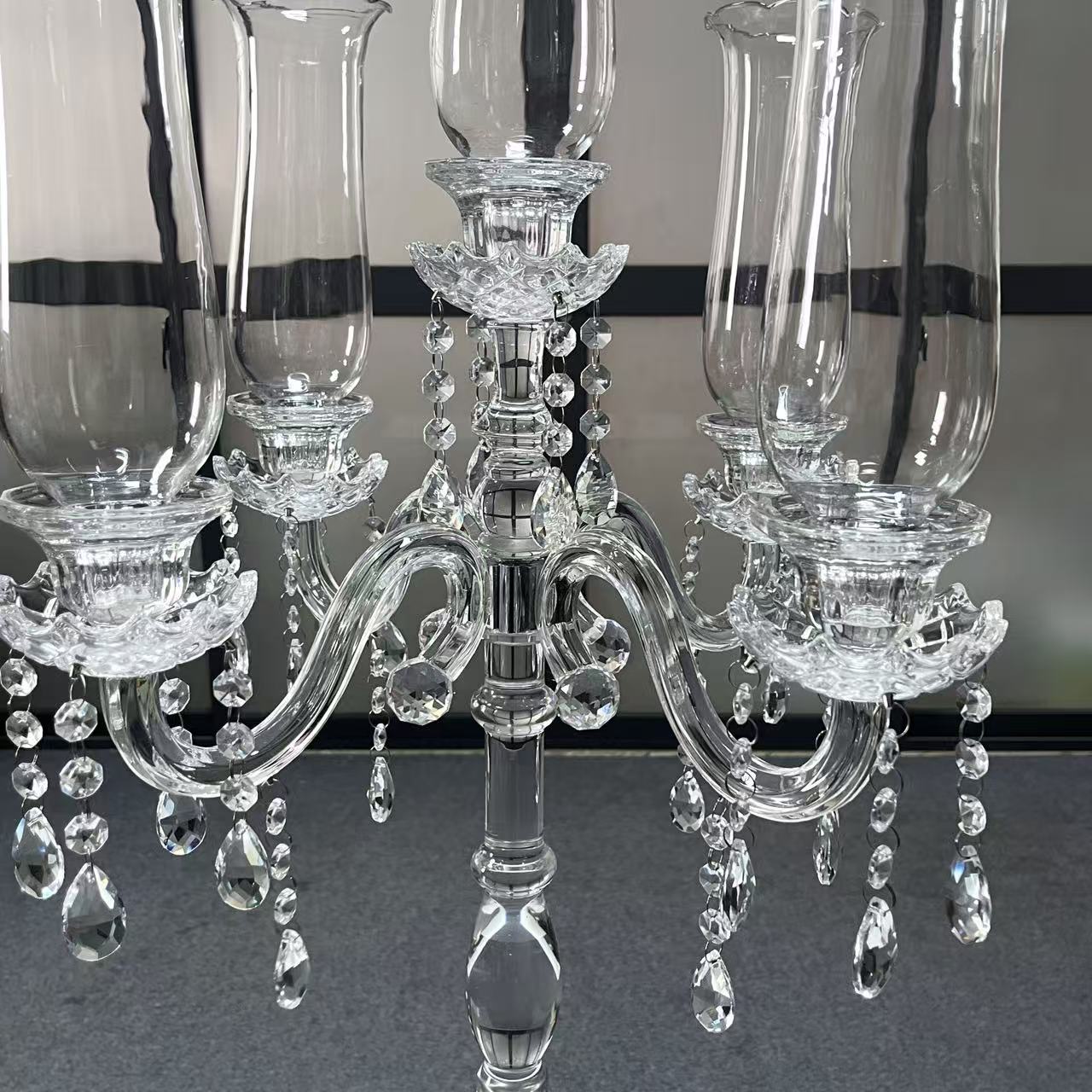 Crystal Glass Candelabra Party Candle Holders