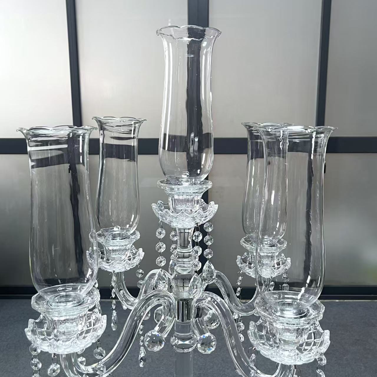 Crystal Glass Candelabra Party Candle Holders