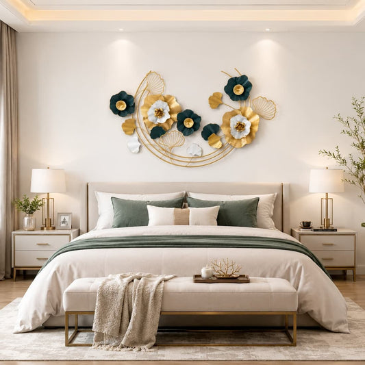 Modern Metal Wall Decor Art with Flowers Home Decor