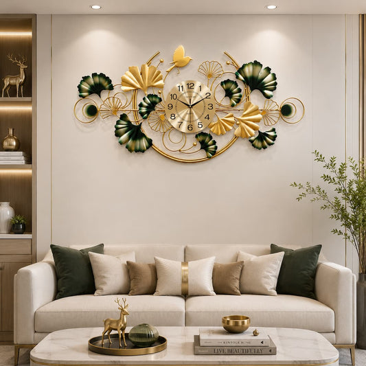 Modern Creative Ginkgo Leaf Wall Clock