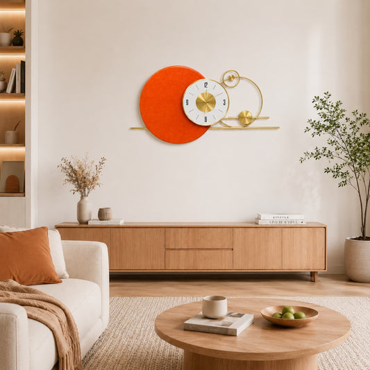 Modern Abstract Geometric Metal Wall Clock