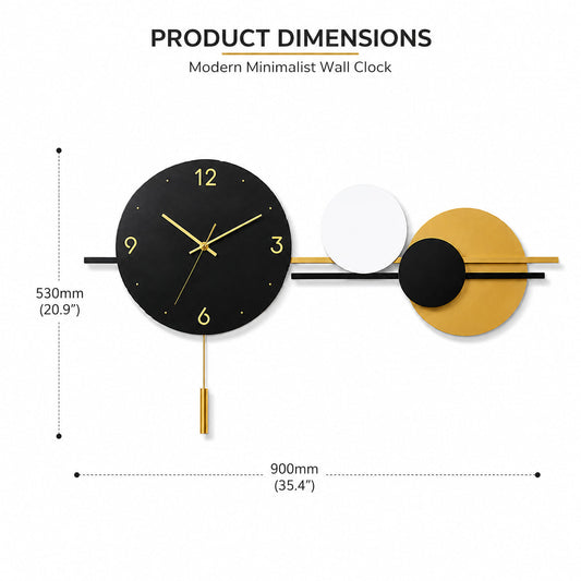Modern 3D Geometric Round Large Metal Wall Clock