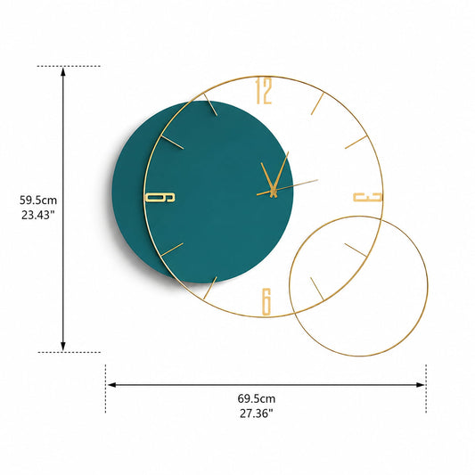 Modern Oversized Geometric Round Metal Wall Clock