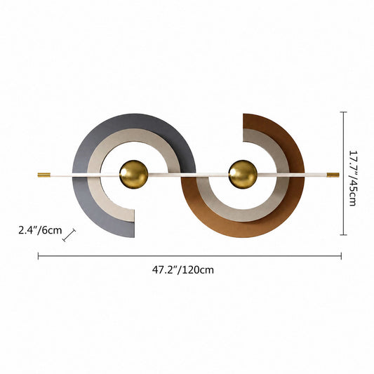 Modern Abstract Metal Wall Art Gray Creative Home Decor Sculpture