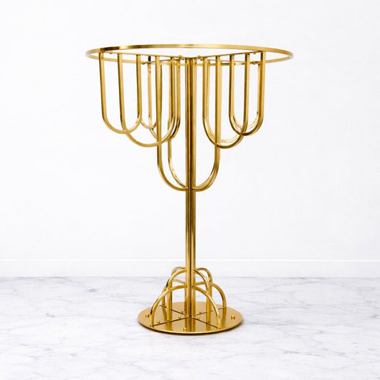 32" Gold Round Metal Flower Stand