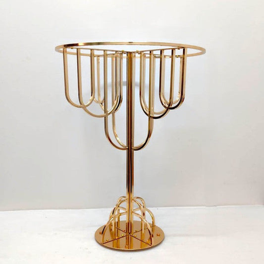 Gold Metal Round Flower Stand