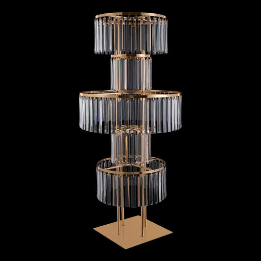 40" Gold 5-Tier Round Metal Flower Stand