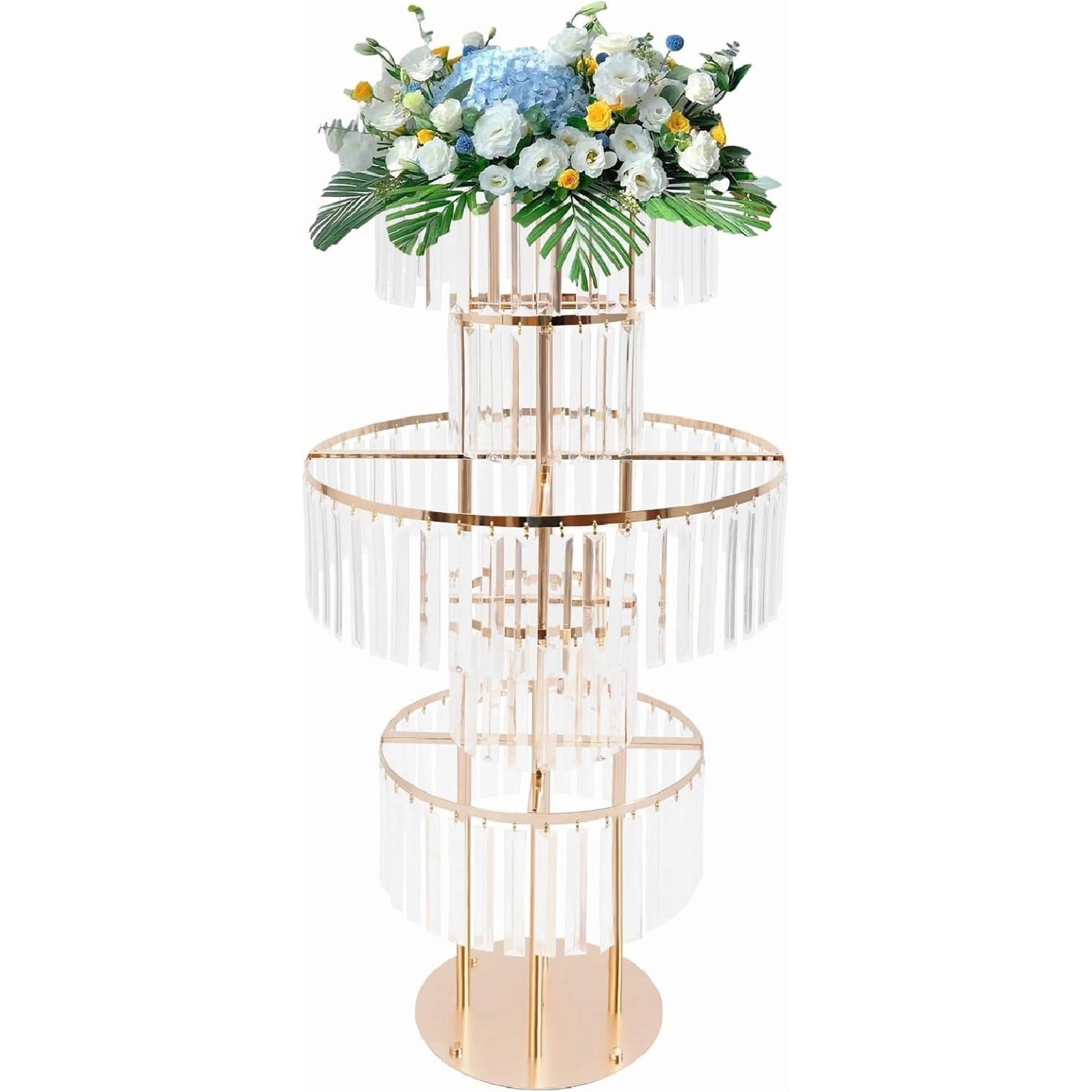5-Tier Round Gold Flower Stand