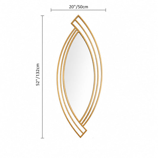 Modern Geometric Gold Metal Wall Mirror