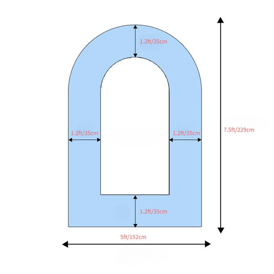 Aluminum Open Wall Arched Stand Size