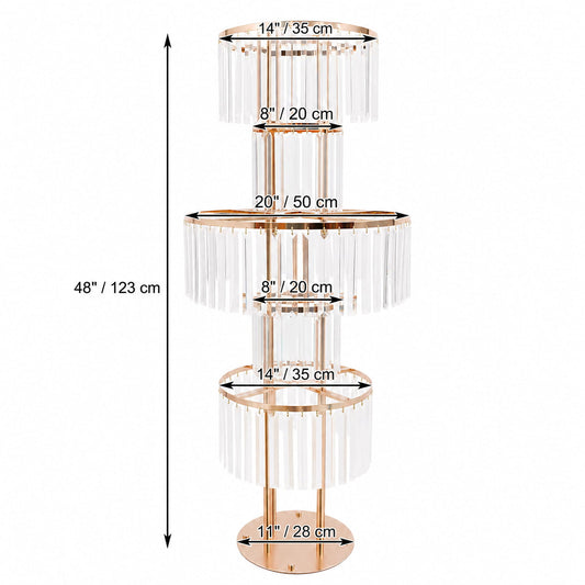 5-Tier Round Gold Flower Stand