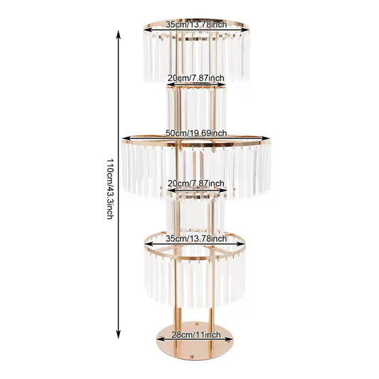 5-Tier Round Gold Flower Stand