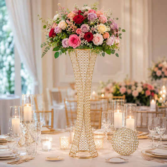 Gold Crystal Centerpiece Stand with Removable Orb