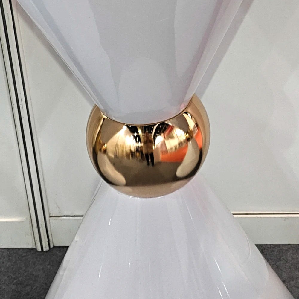 Luxury White Metal Double Cone Dessert Table Stand