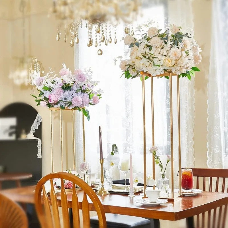 Heavy Duty Electroplated Gold Wedding Flower Stands