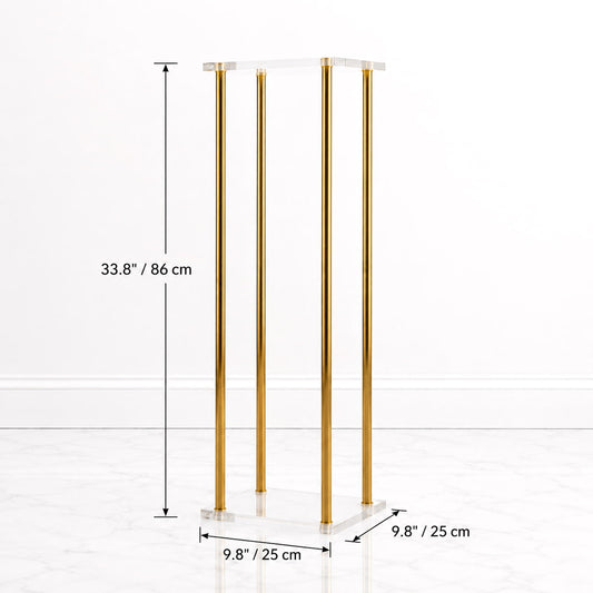 Gold Square Metal Floral Stand