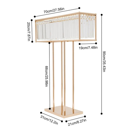 Real Crystal Pendant Rectangular Flower stand Size