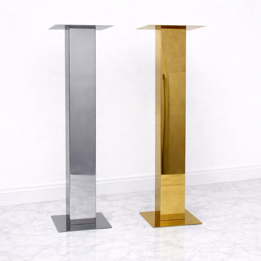 Square Column Mirror Stainless Steel Floral Stands