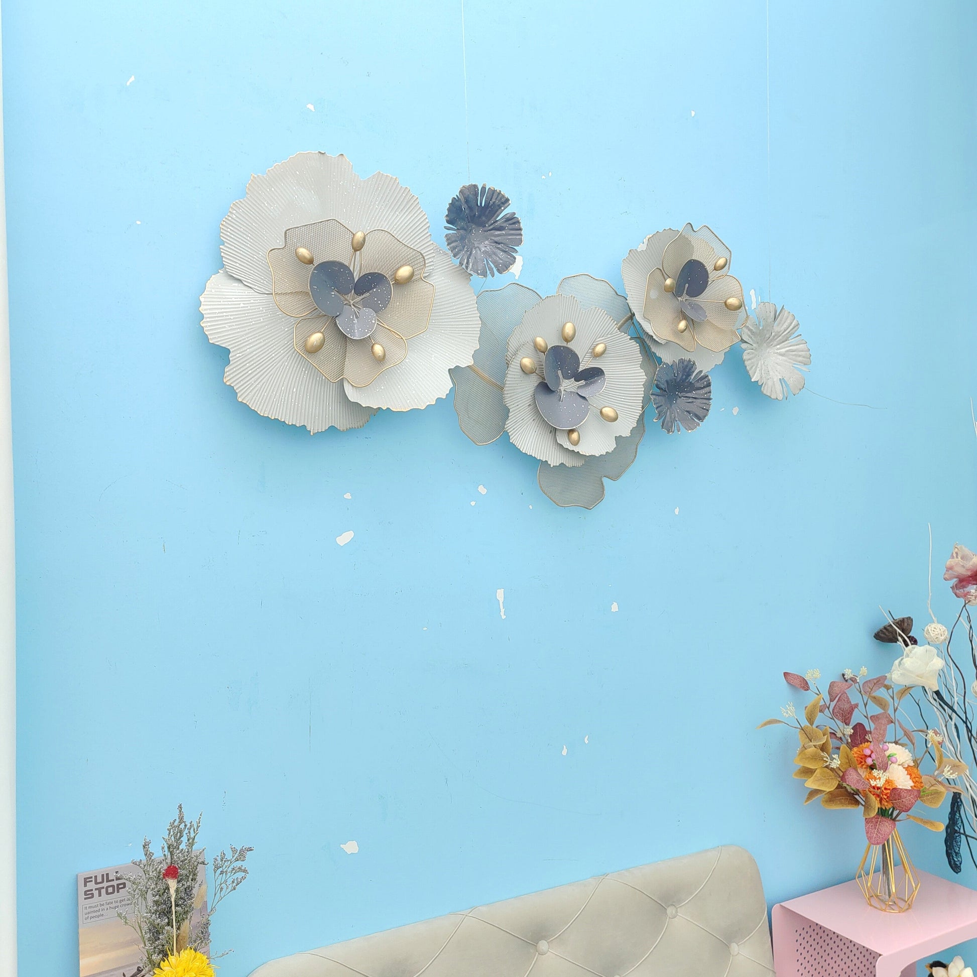 3D Handcrafted Metal Flower Wall Art