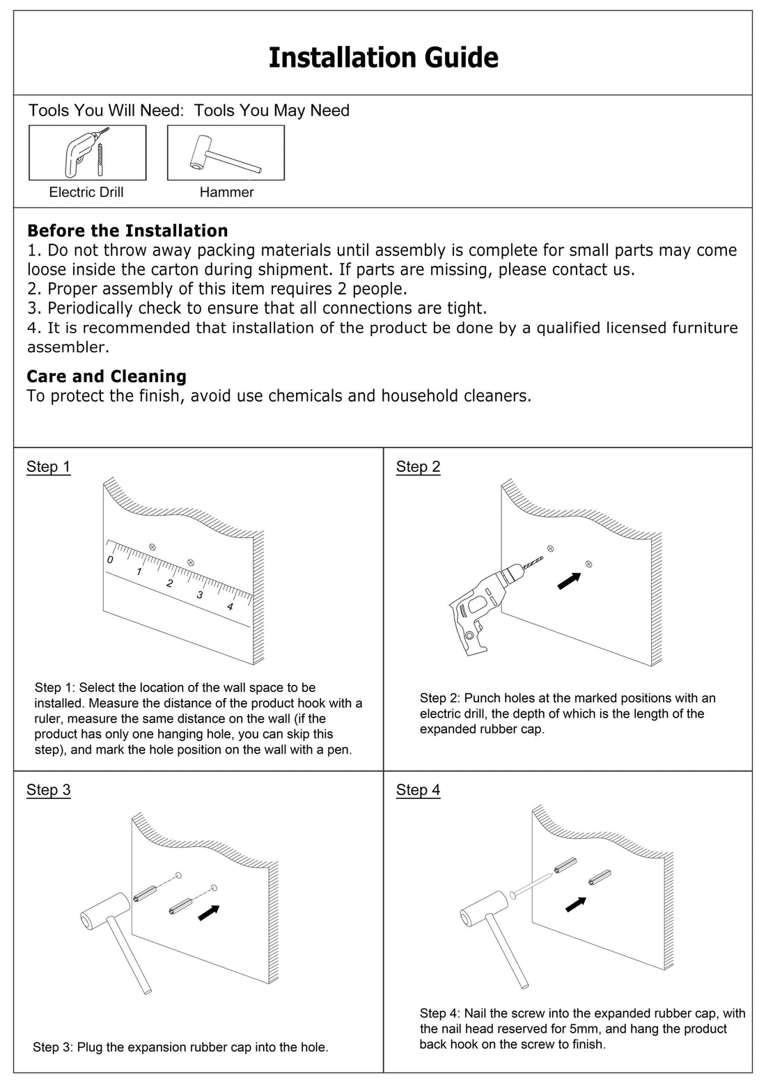Wall decor Instruction
