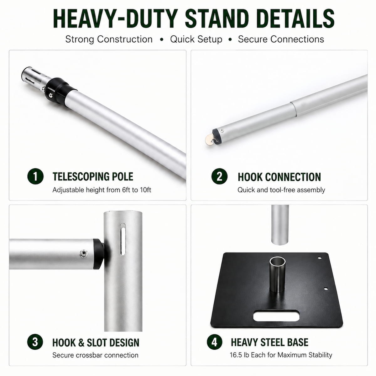 Heavy Duty Adjustable Backdrop Stand 