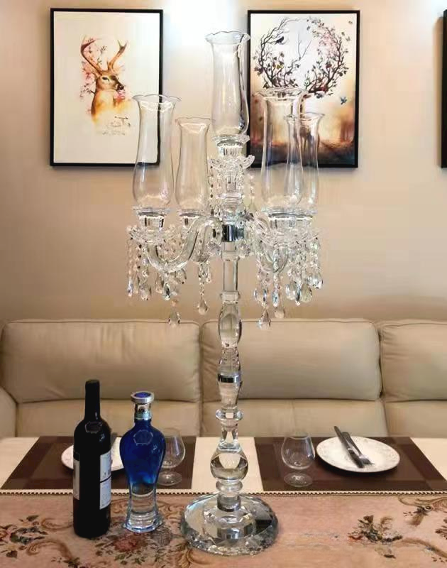 Crystal Glass Candelabra Party Candle Holders