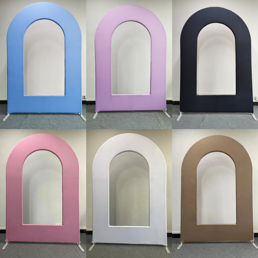 5Ft*7.5Ft Double-Sided With Double-Color Polyester Covers With Zipper For Open Wall Arched Frame,Wedding Arch Stand,Party Backdrop Arch Stand