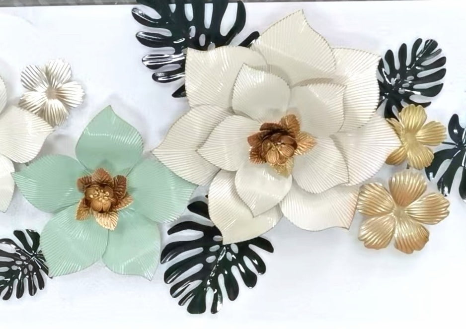 Handcrafted 3D Metal Flower Wall Decor