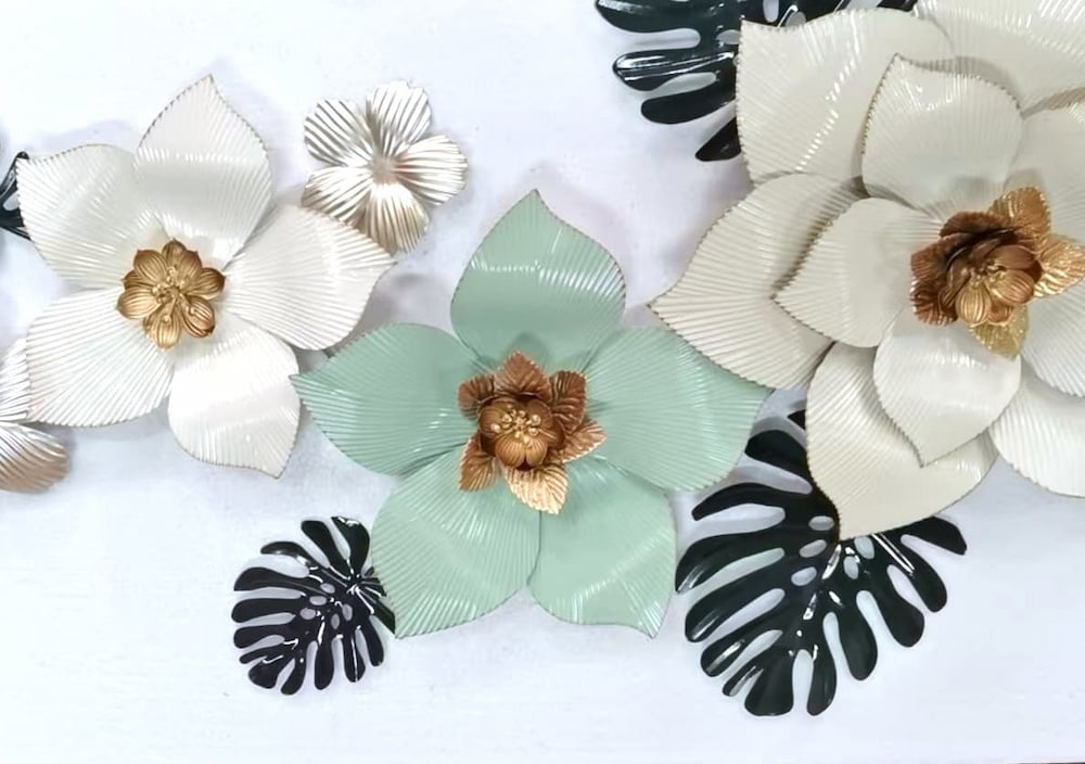 Handcrafted 3D Metal Flower Wall Decor