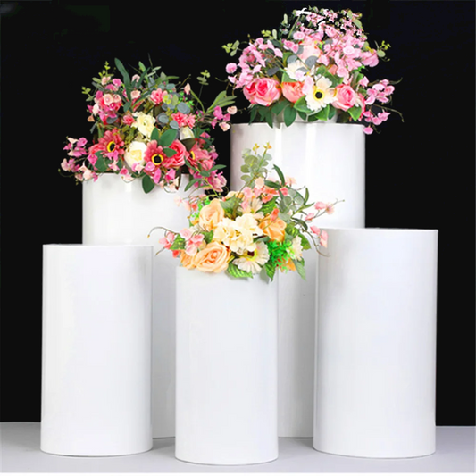 3 PCs-Set | 5 PCs-Set Stable Durable Cylinder Pedestal Plinth Display Cake Stands | Wedding Decorations | Birthday Party Décor
