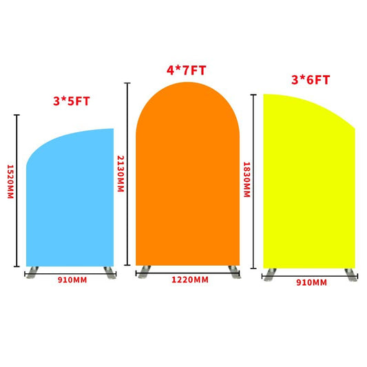 3PCS Angled Aluminum Alloy Arch Backdrop Stands Size