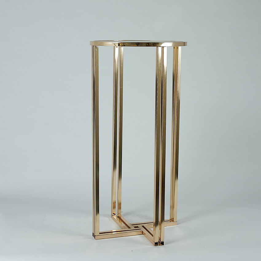 Set of 3 Pcs Gold Round Metal Cylinder