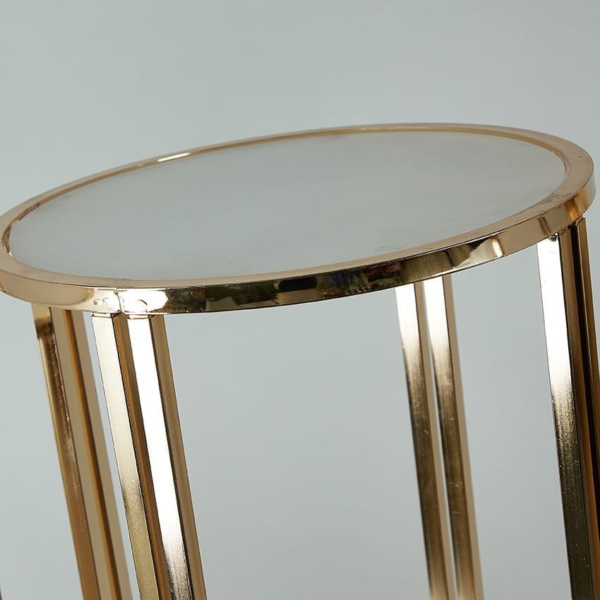 Set of 3 Pcs Gold Round Metal Cylinder