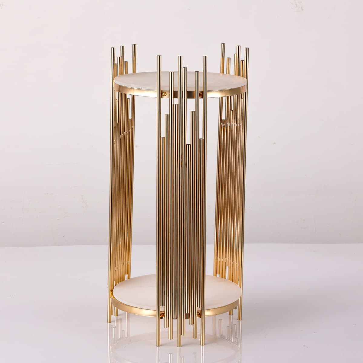 3-Piece Set Gold Round Metal Cylinder
