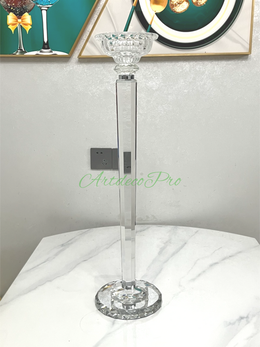 2 Pcs | 28" Tall K9 Crystal Table Floral Stand |  Wedding Vases Centerpieces Flower Stand | Pedestal Stand for Wedding Party Decoration