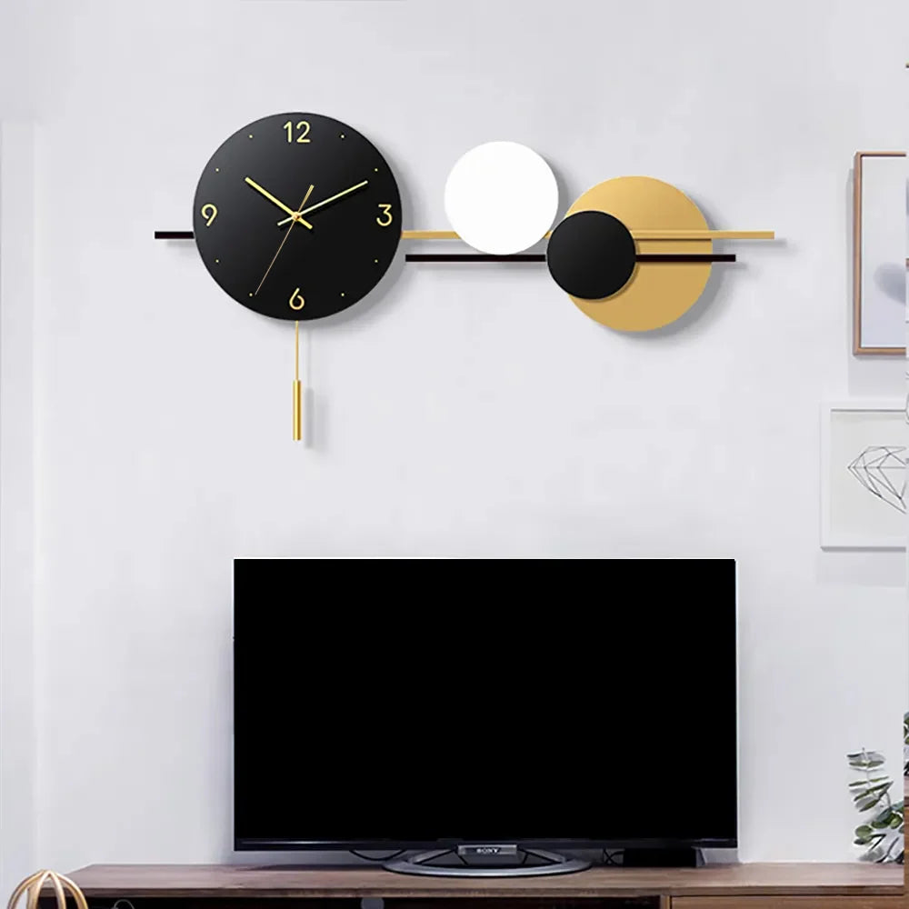 Modern 3D Geometric Round Large Metal Wall Clock
