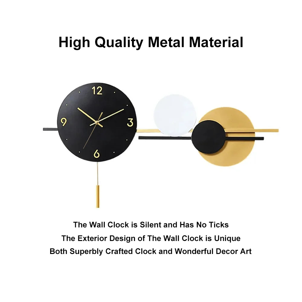 Modern 3D Geometric Round Large Metal Wall Clock