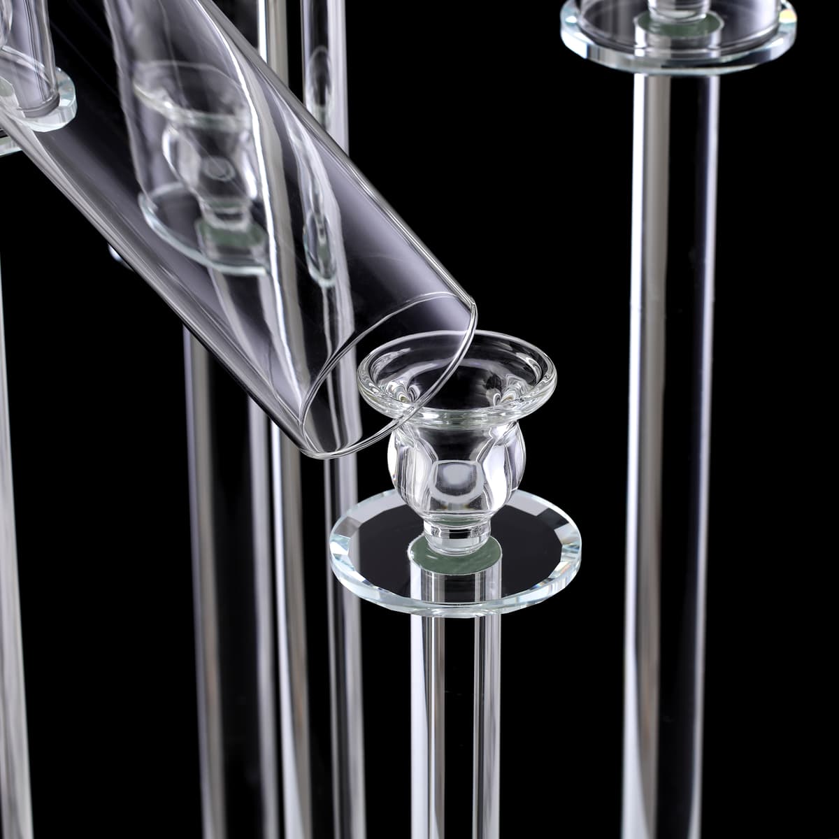 5 Arm 36" Crystal Glass Candle holder Candelabra