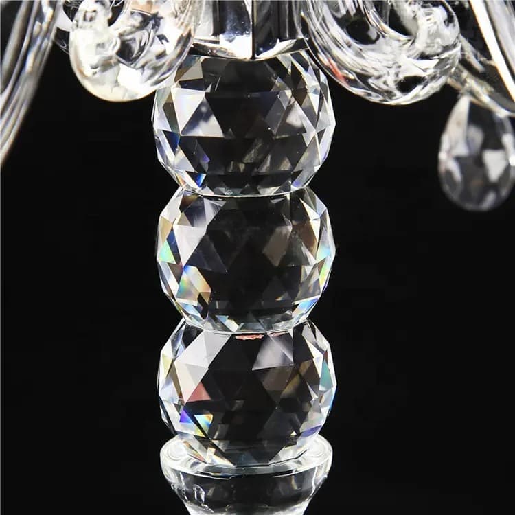 5 Arm 20" Crystal glass Party Candle Holders