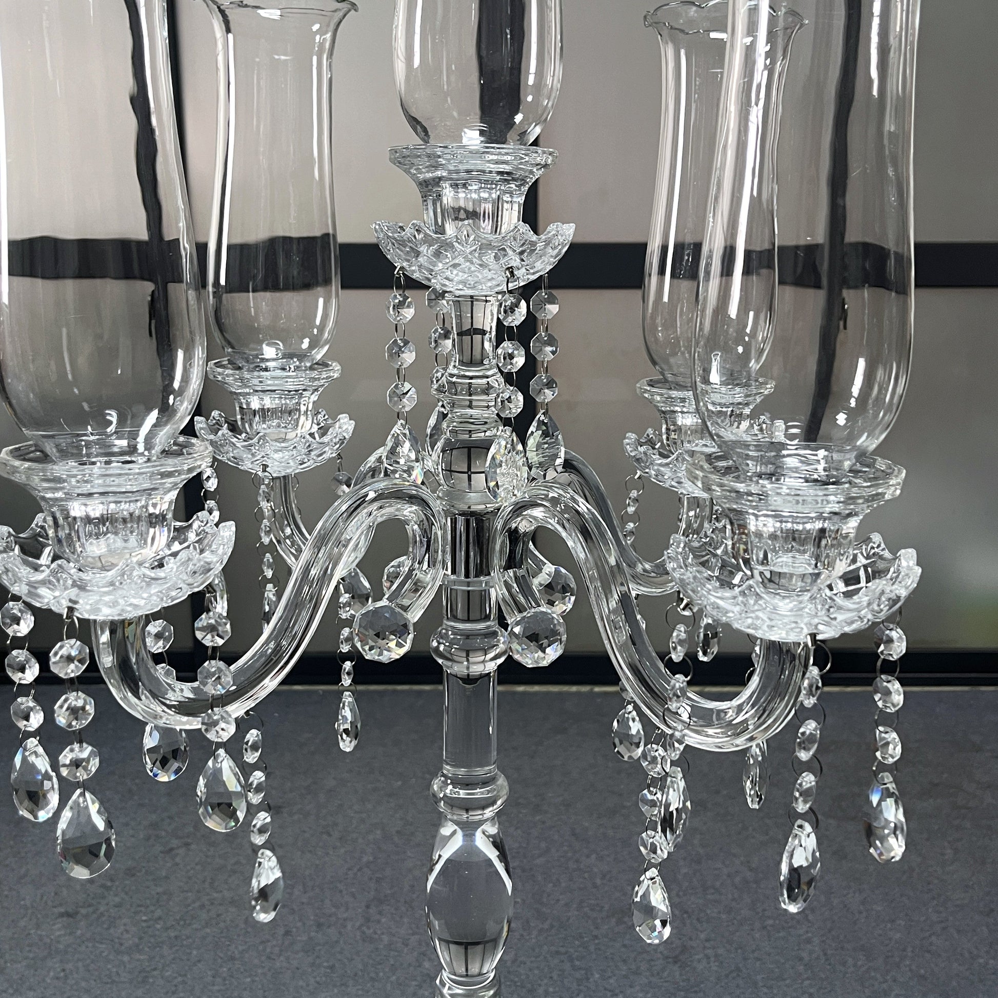 Crystal Glass Candelabra Party Candle Holders