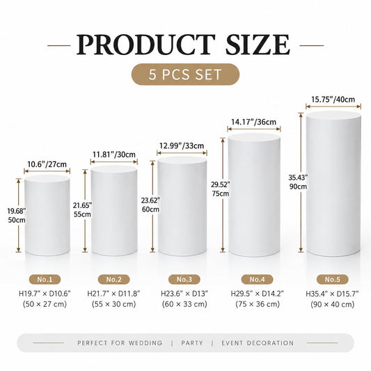 5 PCs Set Metal Stable Durable Cylinder