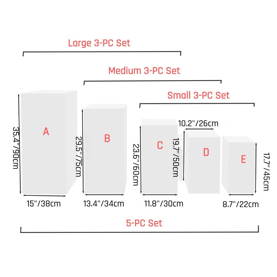  3 PCs-Set Metal square stand Size