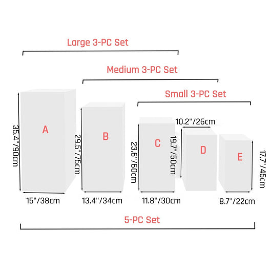  3 PCs-Set Metal square stand Size