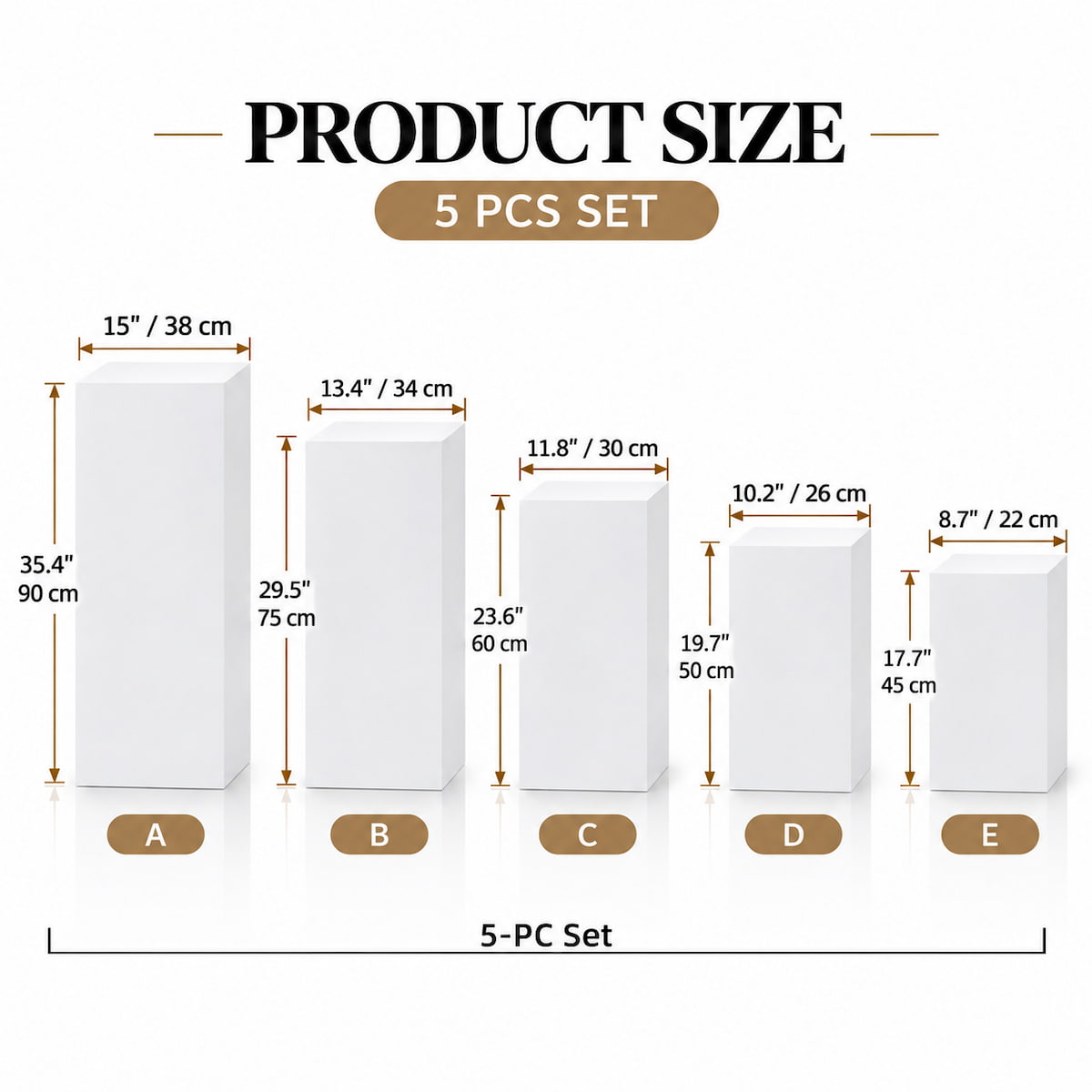 5PC Metal Pedestal Stands for Dessert Table Display
