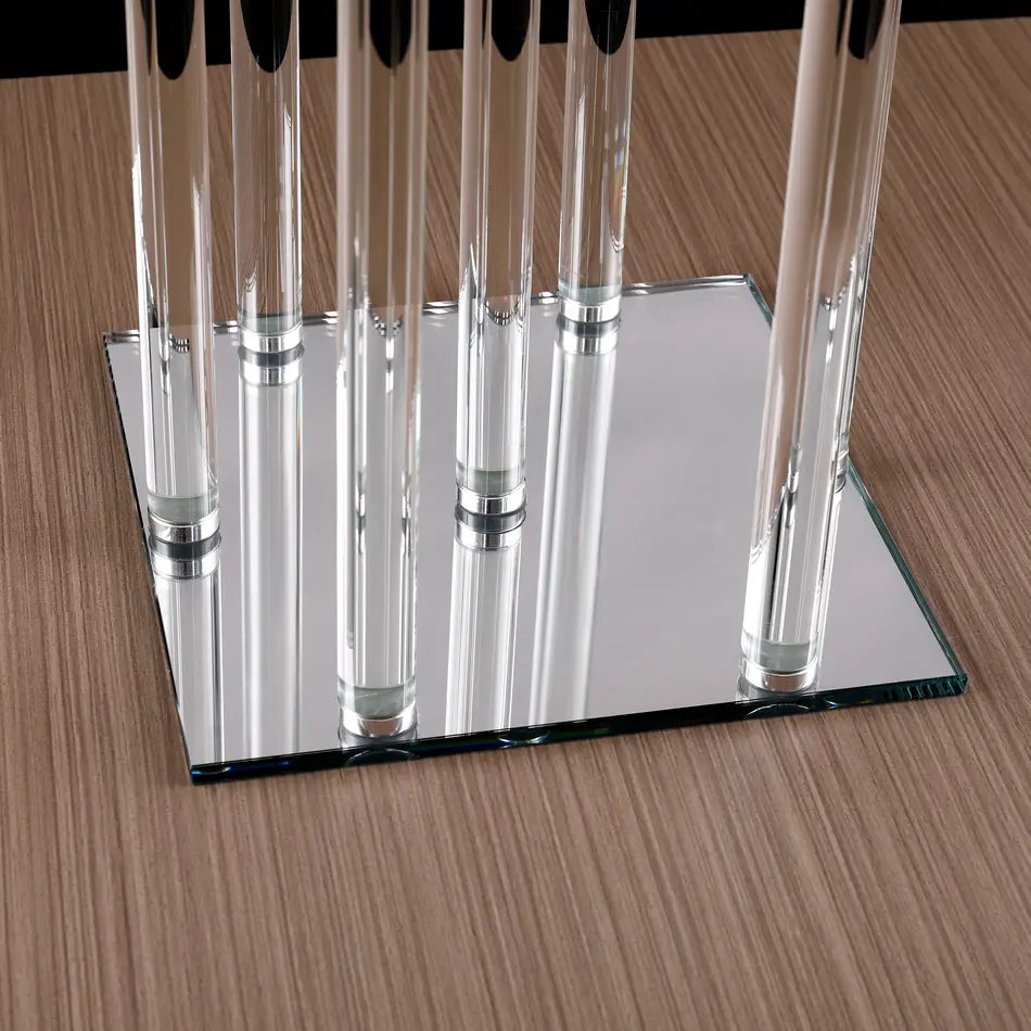 7 Arm Crystal Glass Candelabra With Square Mirror Base