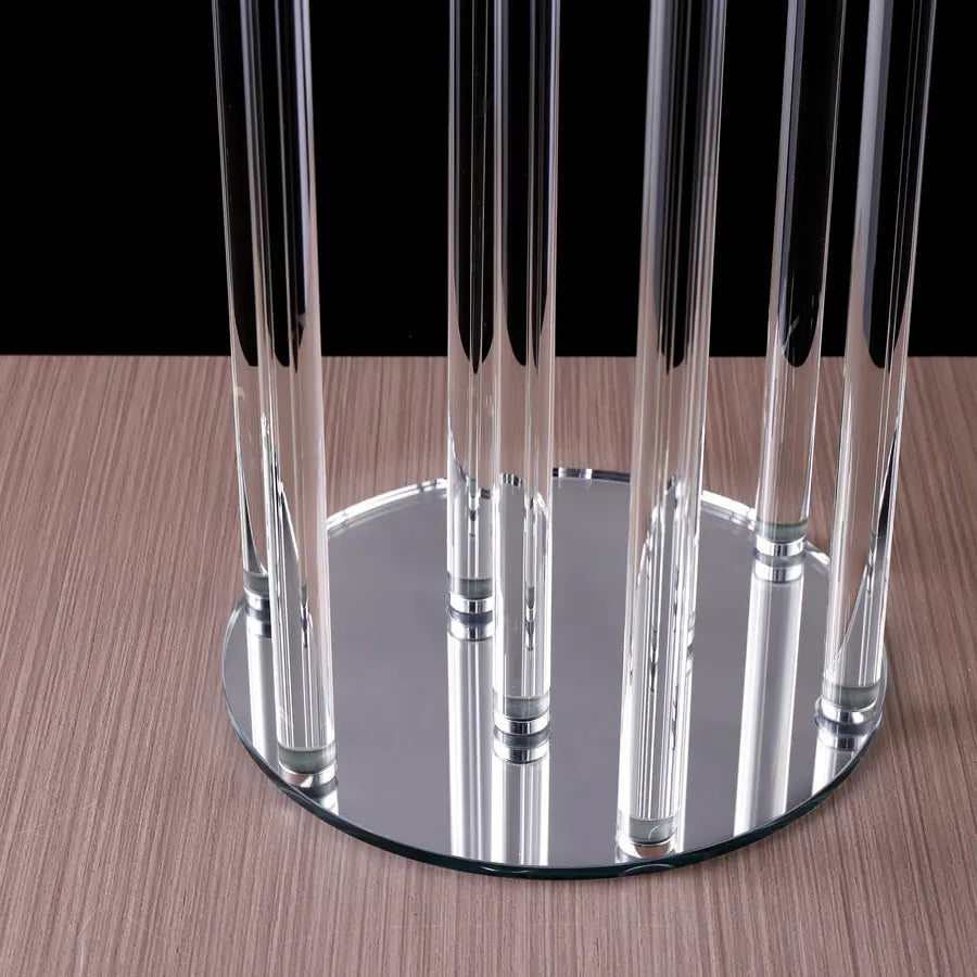 9 Arm 48" Crystal Glass Candelabra With Mirror Base