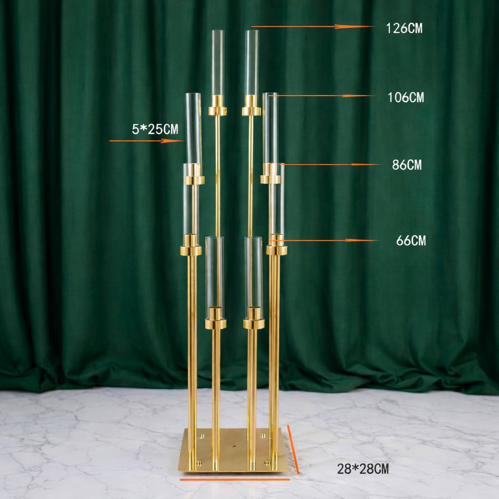 8 Arm 50" Gold Metal Candelabra